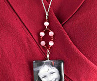 Beaded picture frame necklace