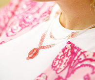 Elegant pink beaded necklace