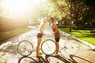 Kissing on bikes