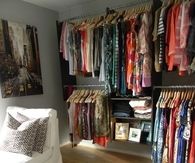 Chevron rug and closet