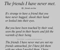 The friends I have never met