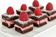 Chocolate Brownies with Raspberry Filling