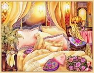 Painting of Romantic Bedroom