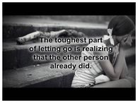The toughest part of letting go...