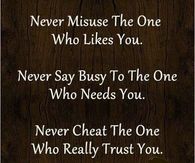 Never forget the One...