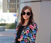 Floral Jacket with Mini Skirt