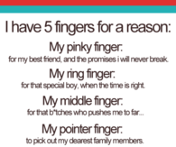 I have 5 fingers for a reason