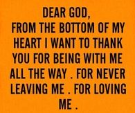 Dear God, thank you for loving me