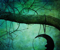 Hanging moon sillouette