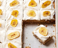 Banana bars with butter rum frosting