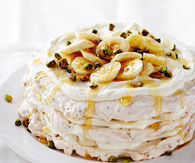 Banana cream pavlova tower
