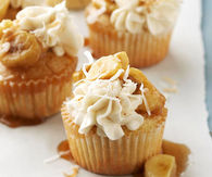 Island bananas foster cupcakes