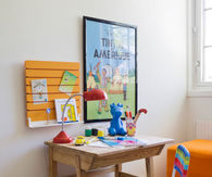 Brightly colored storage bench