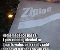 Homemade ice packs