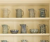 Collection of Blue & White Stoneware Pitchers