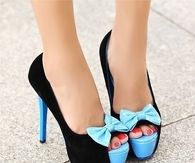 Cute Blue and Black Pumps