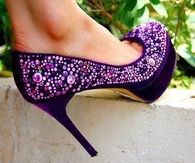 Purple Pumps with Beads