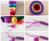 DIY Crochet Rainbow Baskets