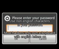 Using non english words for password