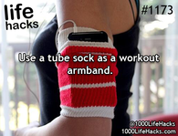 Tube sock as a workout armband