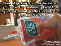 Tic tac lid crevice