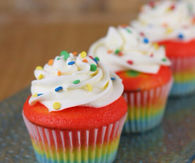 Rainbow sprinkled cupcakes