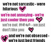 We are not sarcastic
