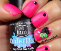 Pink acrylic gem nails