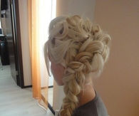 Long braid and curls