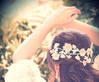 Pink floral headpiece