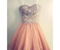 Pink tulle prom dress