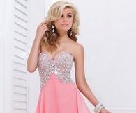 Long pink prom dress