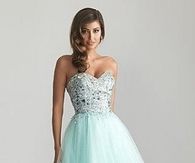 Light turquoise prom dress