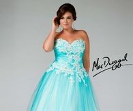 Plus size turquoise prom dress