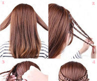 DIY Half-up hair with braided strands