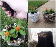 DIY Stone Planters