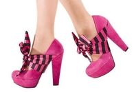 Hot Pink Pumps with Ribbon