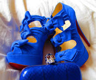 Electric Blue Stiletto Pumps w/Matching Clutch