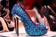 Sparkly Blue Glitter Heels