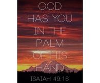 God has in the palm of his hand