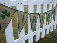 Upcycled burlap banner irish