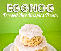 Egg nog frosted rice krispies treats