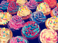 Candy sprinkled cupcakes
