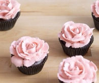 Pink rose cupcakes