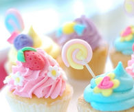Pastel sweet cupcakes