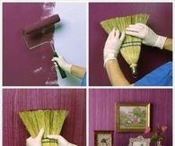 DIY Textured Painted Wall With A Broom