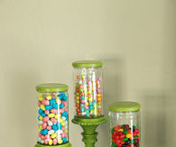 Candle stick apothecary jars