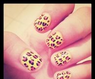 Leopard pink and black nail design