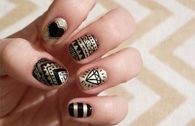 Gold and black nail designs