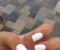White yin yang nail design